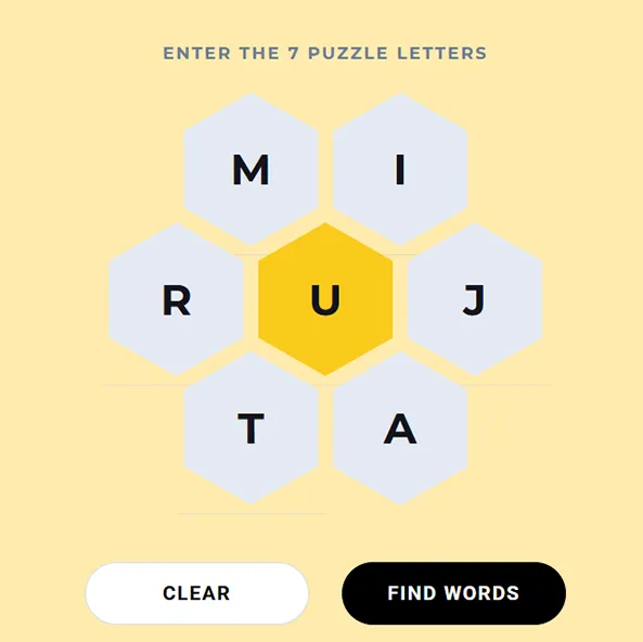 How to use the Spelling Bee solver Step 2