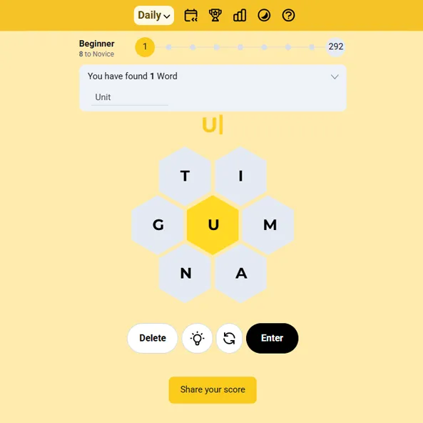 How to Play Spelling Bee Unlimited Game Step 2